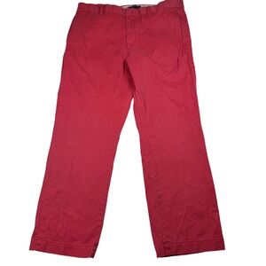 Banana Republic Emerson Chino Pants Men 36x30 Red 100% Cotton Straight Leg Flaws